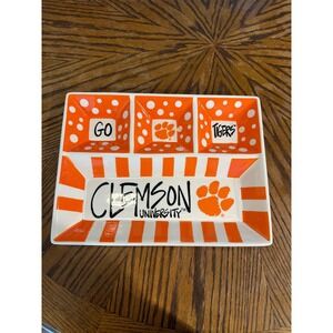 Magnolia Lane Clemson University Tigers Ceramic Divided Serving Platter Tray